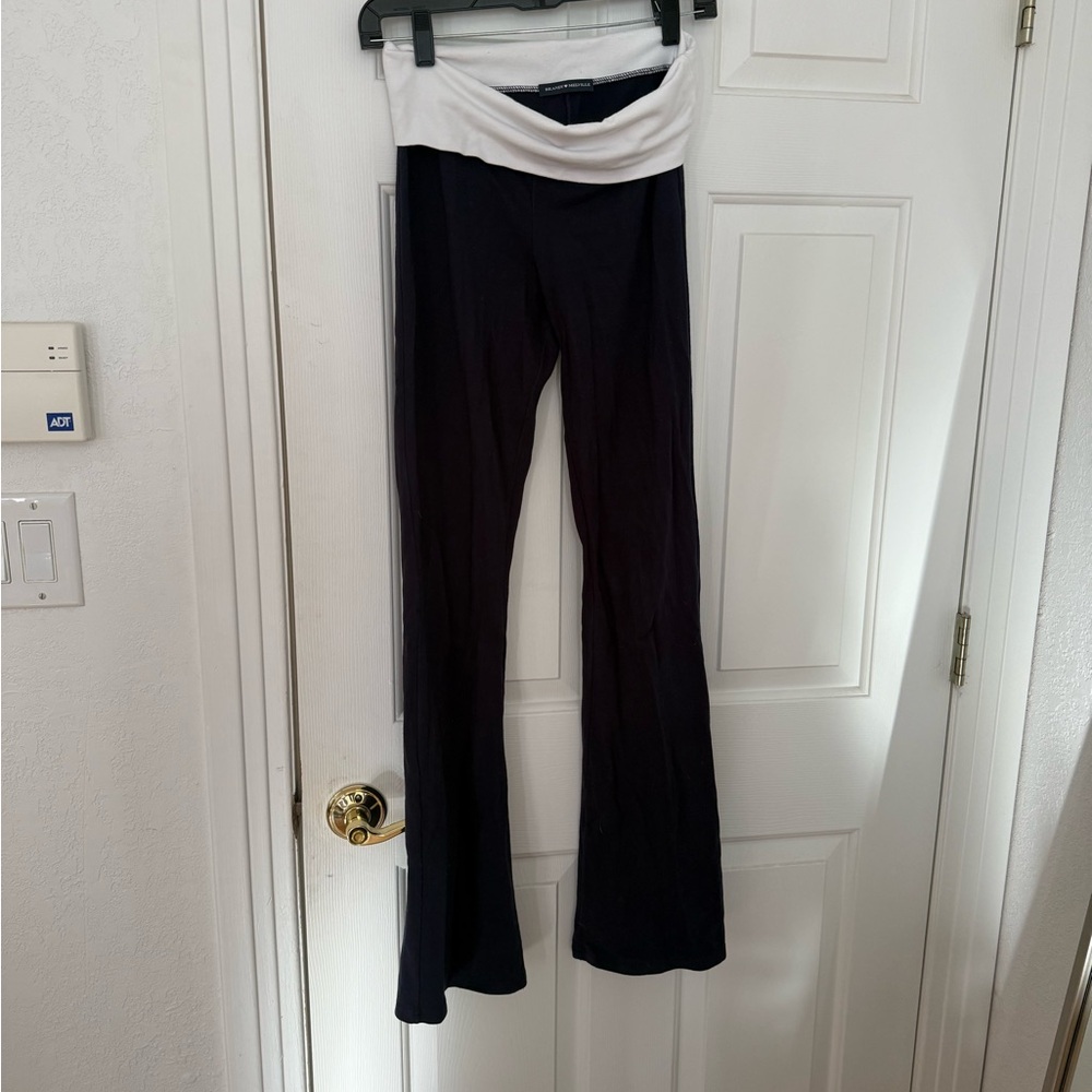 Brandy Melville Navy and White Flare Pants
